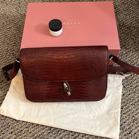 Sezane Milo Vintage Handbag in Embossed Brown - Picture 10 of 10